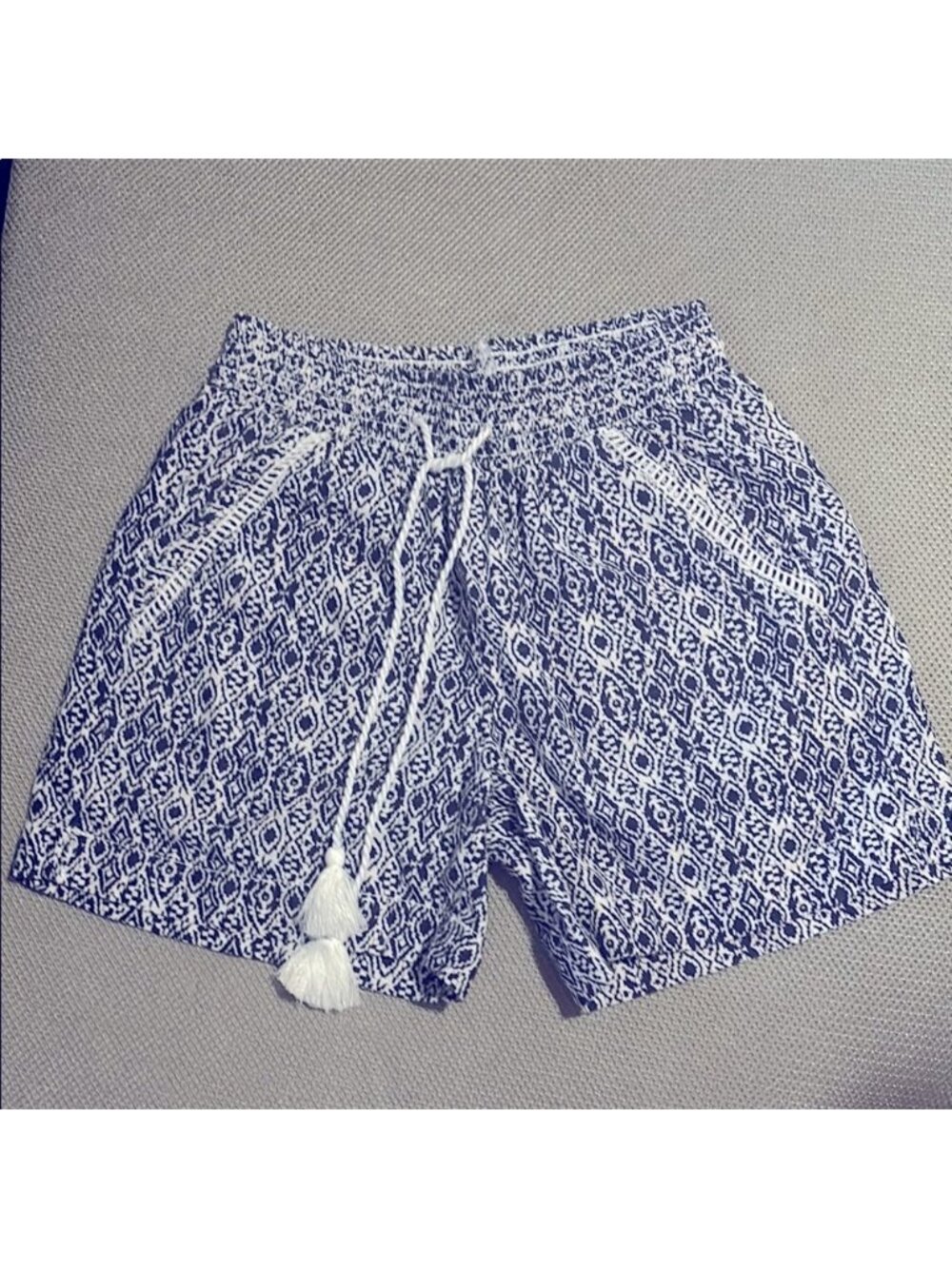 Briggs New York High‎ Waist Blue and White Shorts